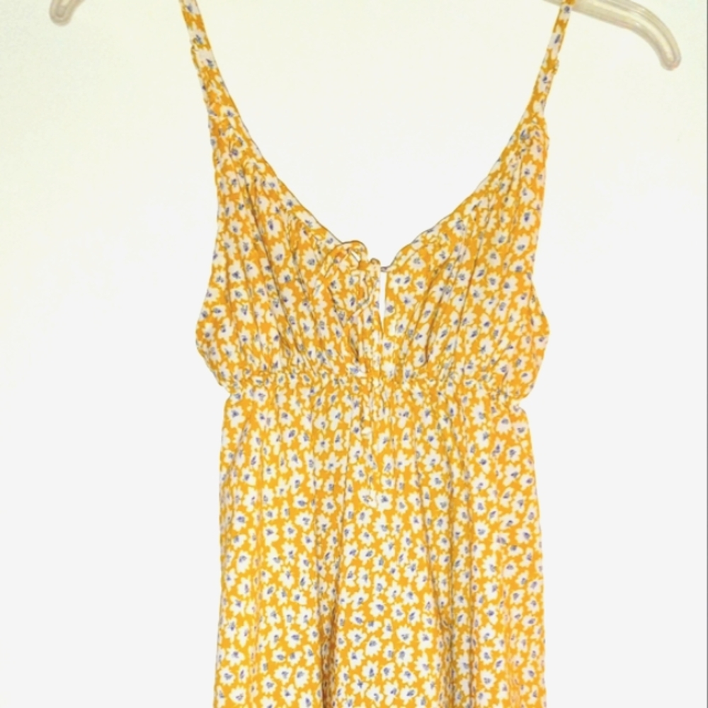 Shein golden yellow floral tank summer dress size 5